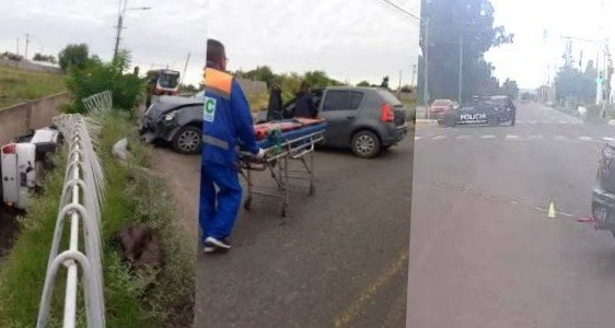  Siniestro vial provocó caída de auto a un canal